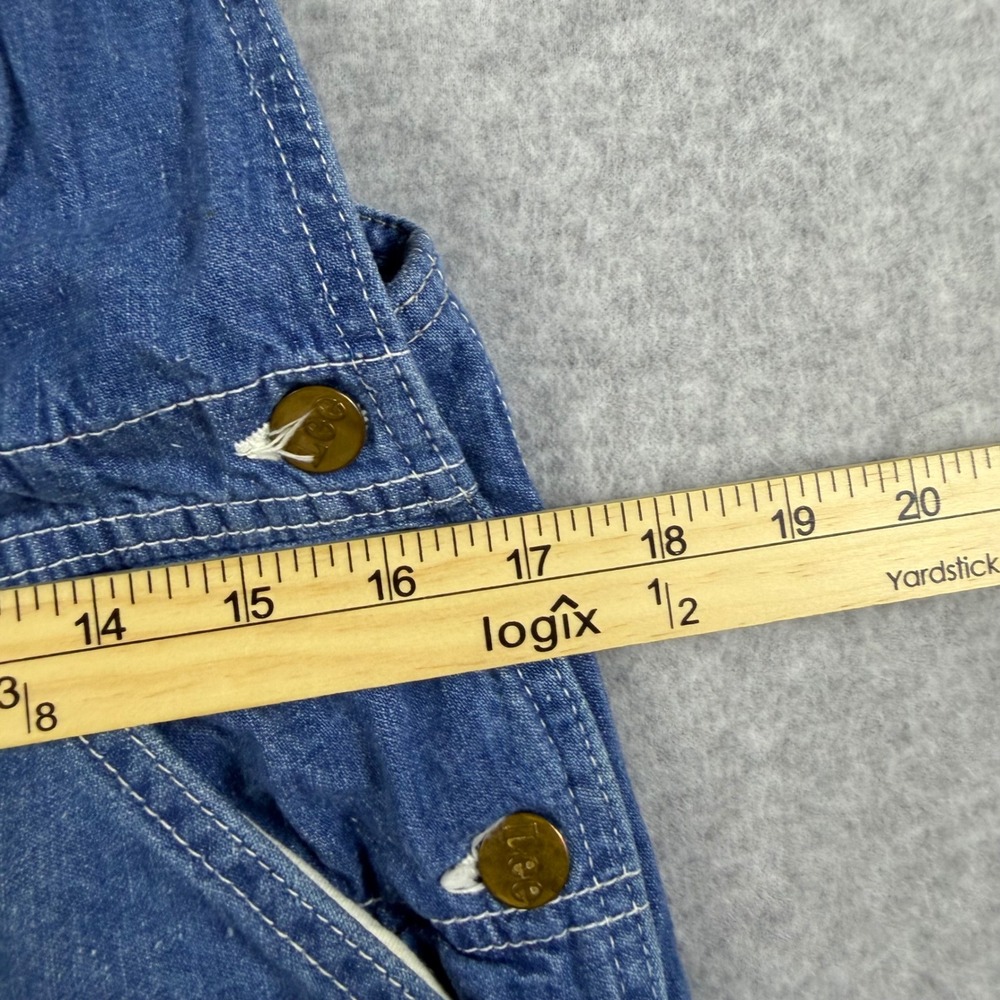 Vintage 70s Lee Denim Bib Overalls Mens 34x30 Blue Workwear Made in USA - Picture 8 of 9